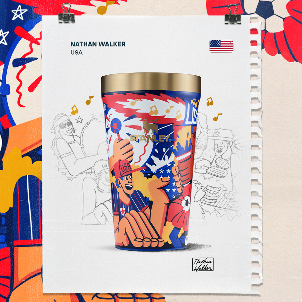 Stanley 1913 The Fútbol Artist Collection Everyday Tumbler 16 OZ in USA