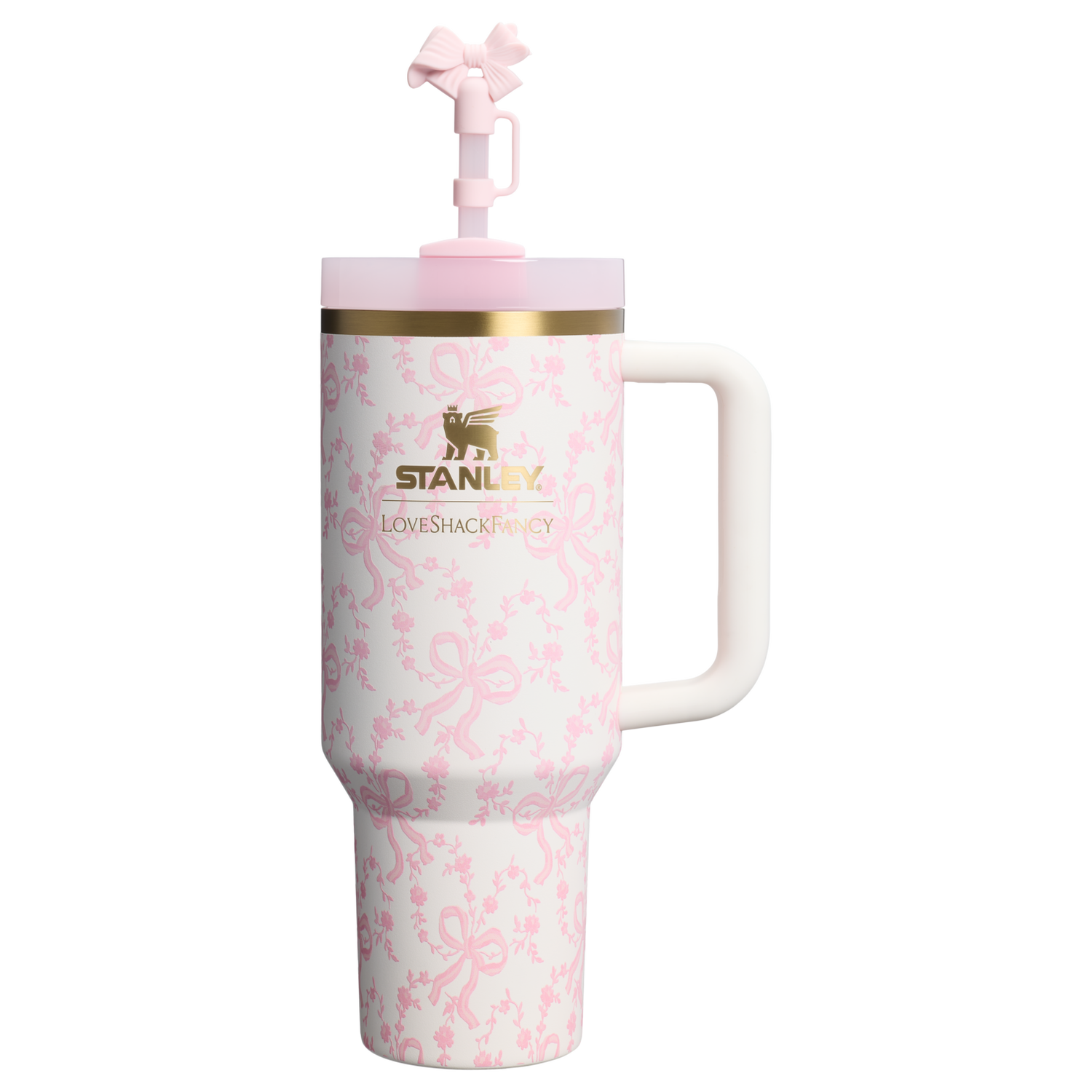 Stanley 1913 Stanley 1913 x LoveShackFancy Holiday Quencher® H2.0  FlowState™ Tumbler 40 OZ in Coquette Bow Chantilly | View 1