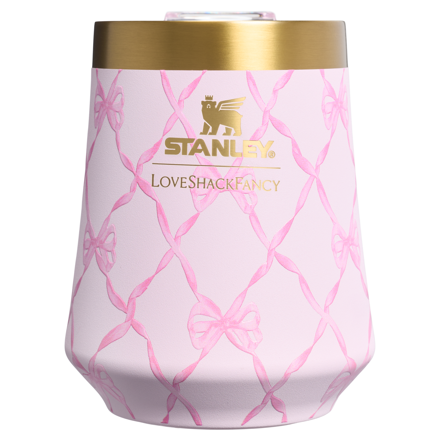Stanley 1913 Stanley 1913 x LoveShackFancy Holiday Reserve Wine Tumbler 11 OZ in Baby Bow Pink Peppermint