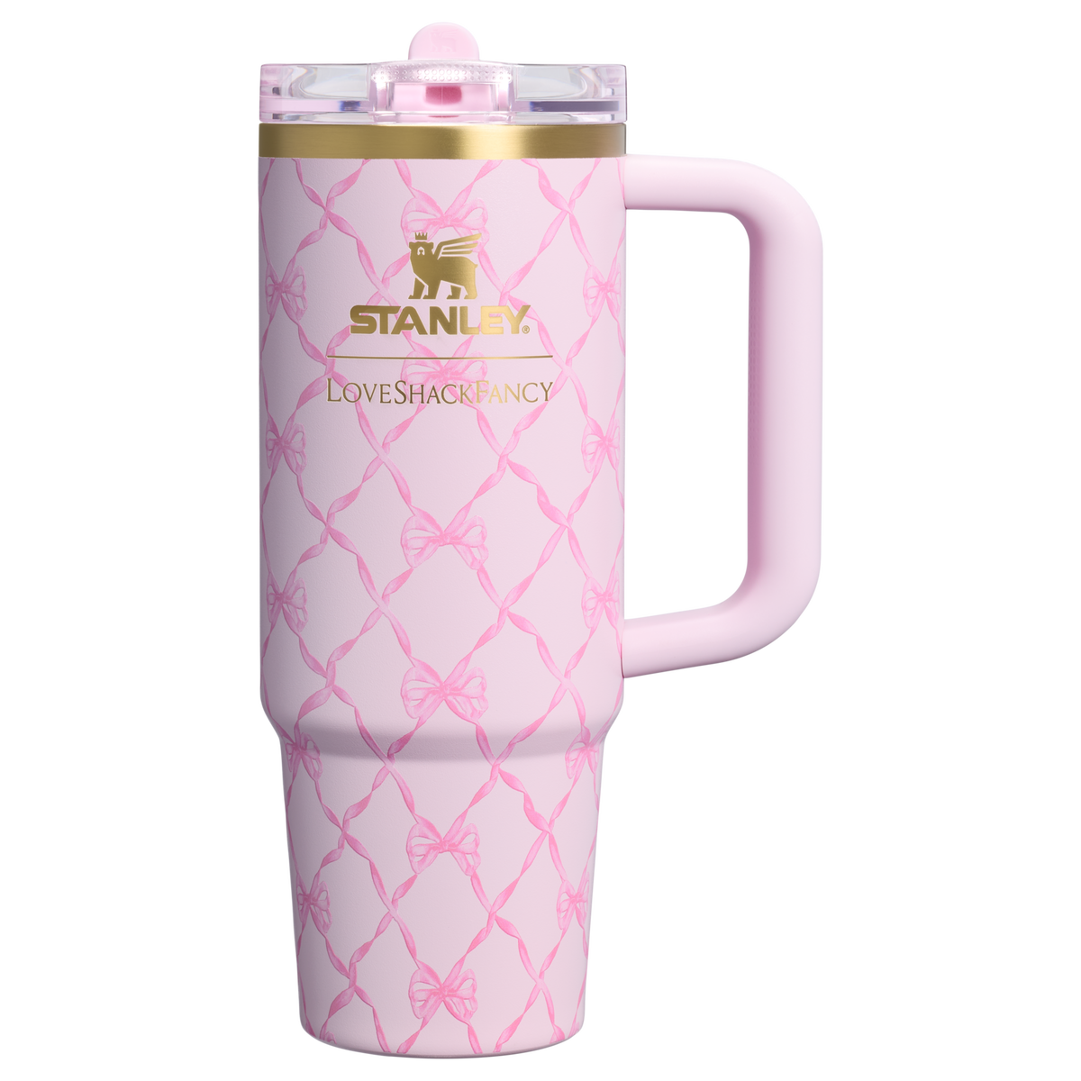 Stanley 1913 Stanley 1913 x LoveShackFancy Holiday Quencher® ProTour Flip Straw Tumbler 30 OZ in Baby Bow Pink Peppermint | View 1