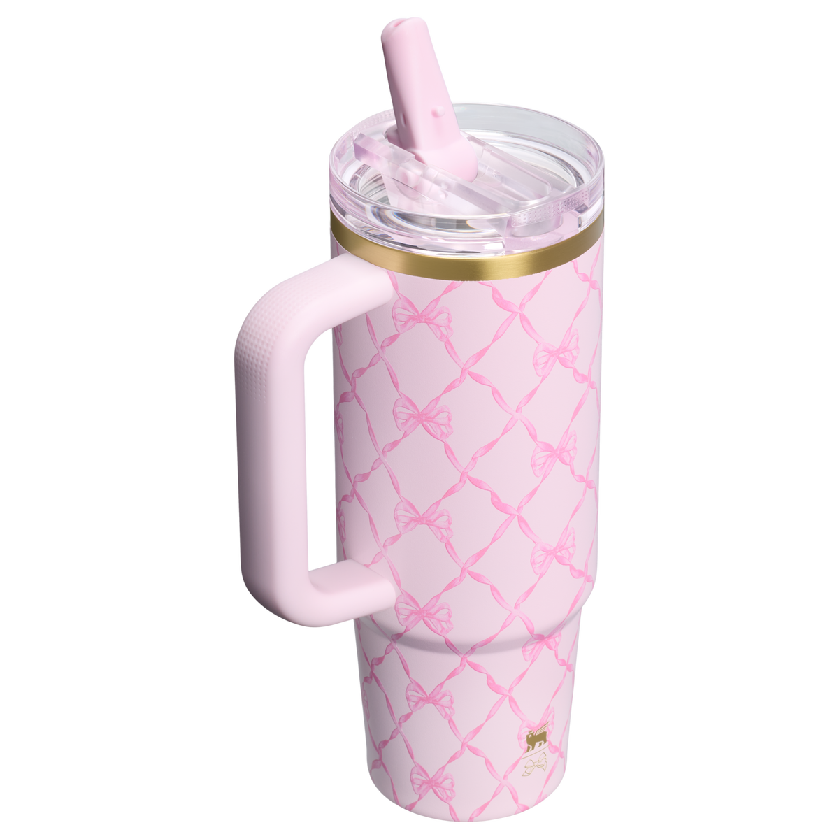 Stanley 1913 Stanley 1913 x LoveShackFancy Holiday Quencher® ProTour Flip Straw Tumbler 30 OZ in Baby Bow Pink Peppermint | View 2
